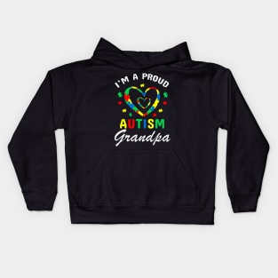 Proud autism grandpa Autism Awareness Gift for Birthday, Mother's Day, Thanksgiving, Christmas Kids Hoodie